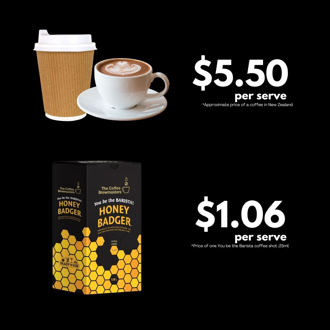 the price difference between a normal coffee at a coffee shop and espresso coffee with a sweet honey not from youbethebarista.